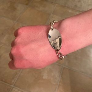 Silver charm engravable bracelet